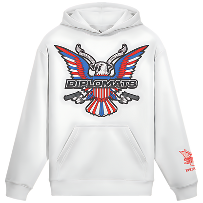 Dipset Classic White Hoodie – Red, White & Blue Eagle Edition