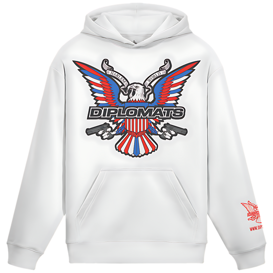 Dipset Classic White Hoodie – Red, White & Blue Eagle Edition